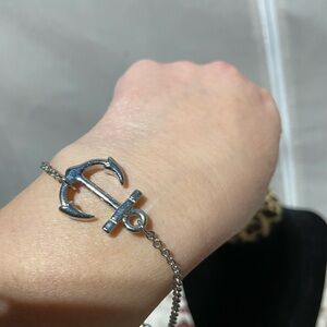 Joseph Nogucci Silver Tone Anchor Tennis Bracelet